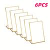 6/12pcs A6 Acrylic Sign Holders Table Stands Golden Frame Advertising Stand Showcasing Wedding Table Numbers Menu Counter Stands