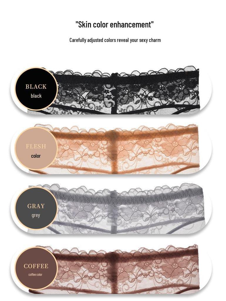 Sheer Mesh High-Waist Hip-Lift Panties with Silky Open-Crotch Stockings