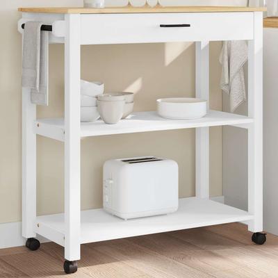 Vidaxl Kitchen Trolley Monza, 84X40X90 Cm, Solid Pine Wood