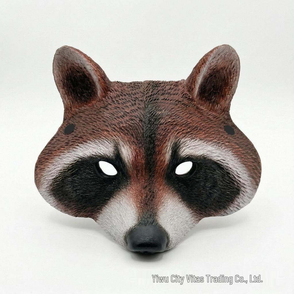 Maschera Raccoon in PU per Halloween - Costume Animale per Carnevale