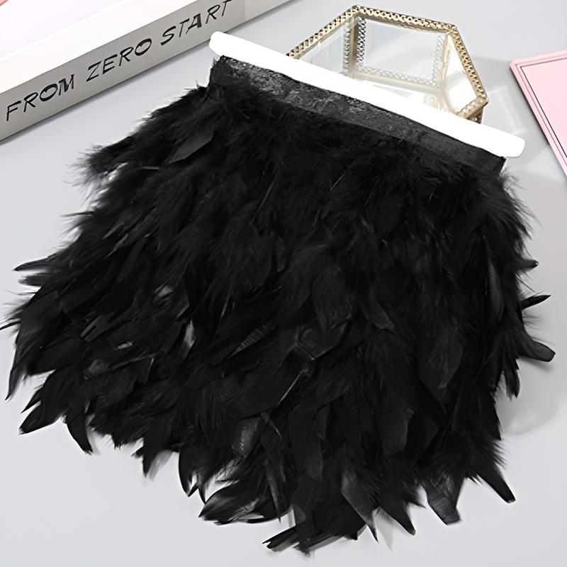 1Yard Feather 8-10cm Fringe Strip For Sewing Turkey Crafts Party 0.91Meter/Pack Bulk Blue Black White Ribbon Long Clothing Trim