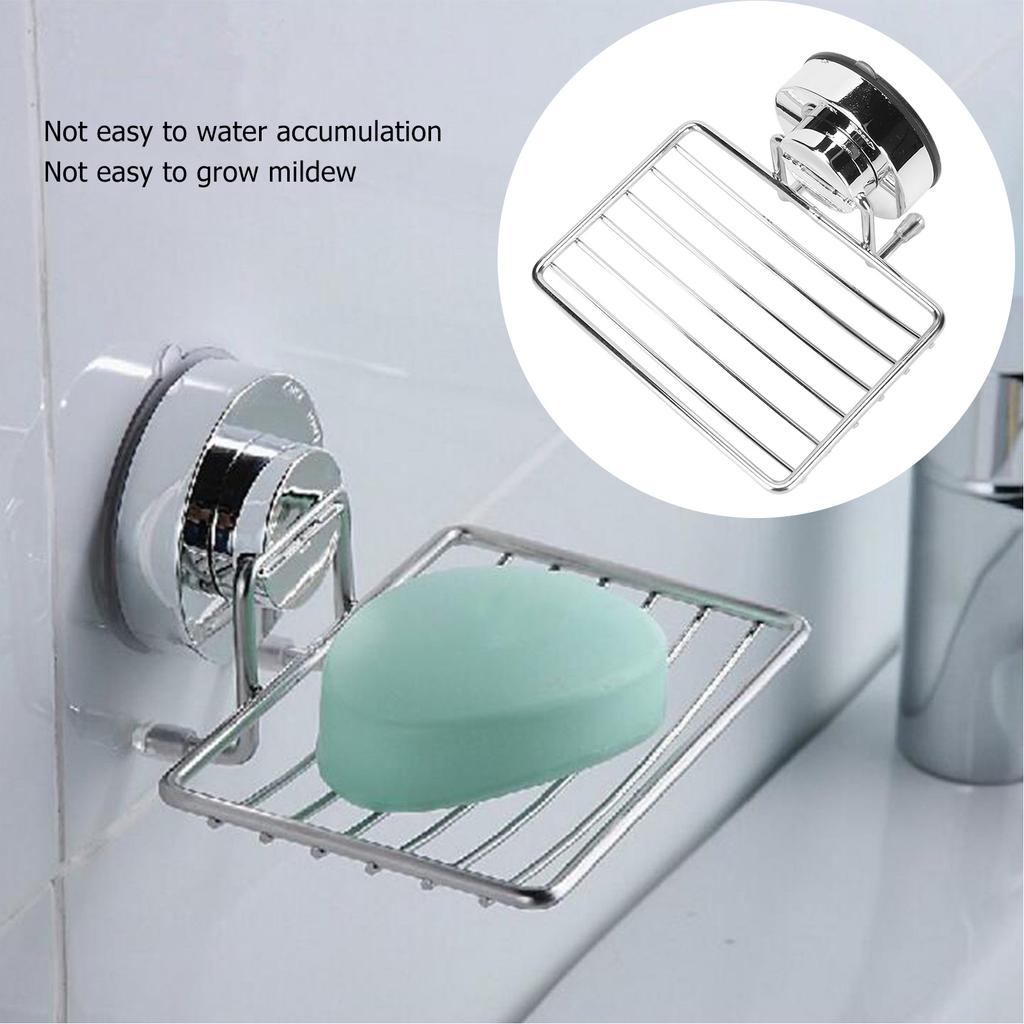 Soap Drain Rack Stainless Steel Wall Mounted Suction Soap Case Holder for Bathroom Kitchen