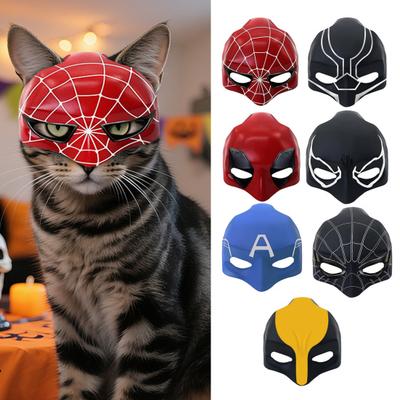 Katzen Fledermaus Maske Katzen Superheld Cosplay Maske Spinnenheld Katzenmaske für Halloween Outfit Kostümparty Verkleidung Foto-Requisite
