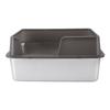 Stainless Steel Litter Pan Splash Proof Large Open Top High Side Litter Pan with Scoop Large Black