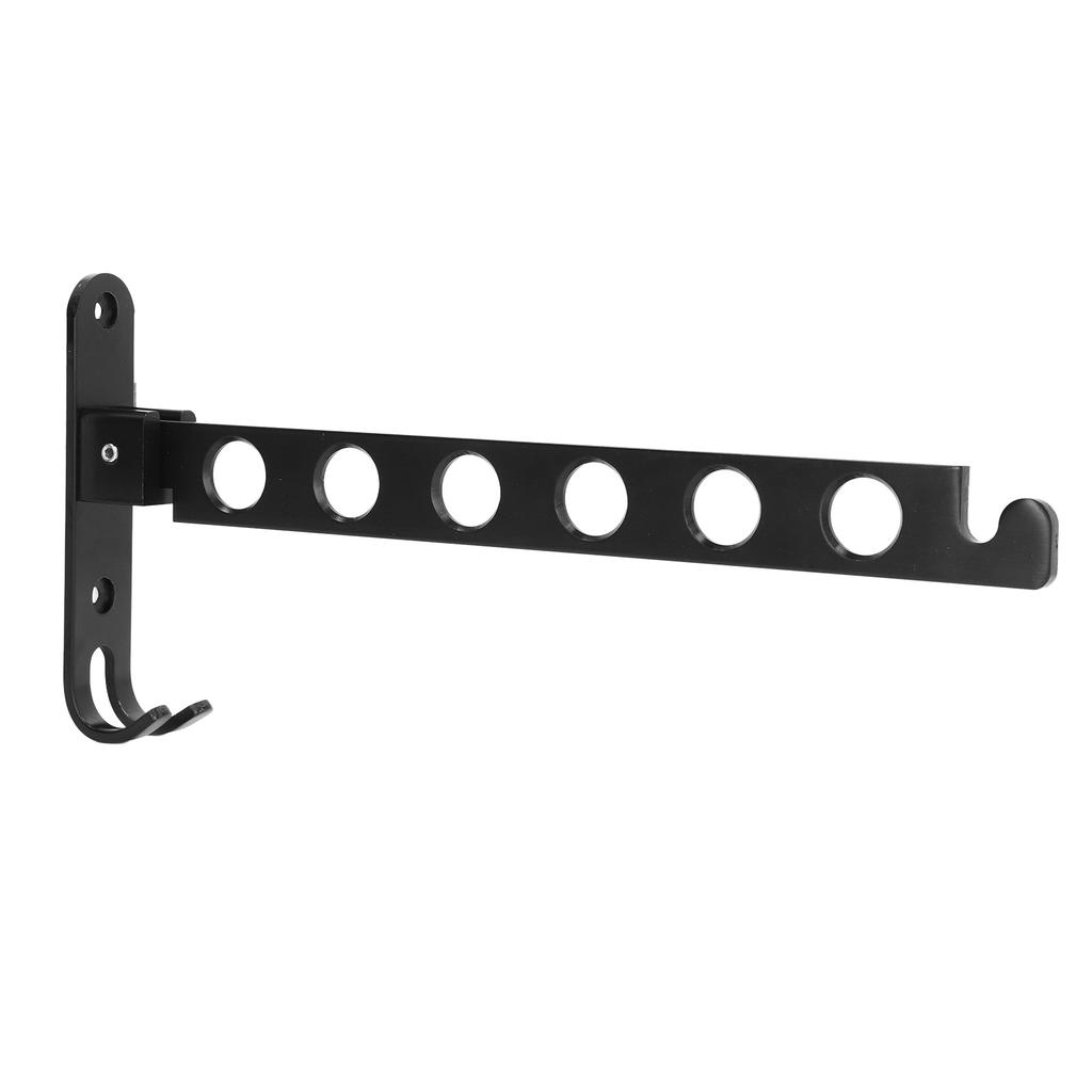 Folding Clothes Hanger Space Saving 90 Degrees  Collapsible Laundry Drying Rack with 6 Holes Black