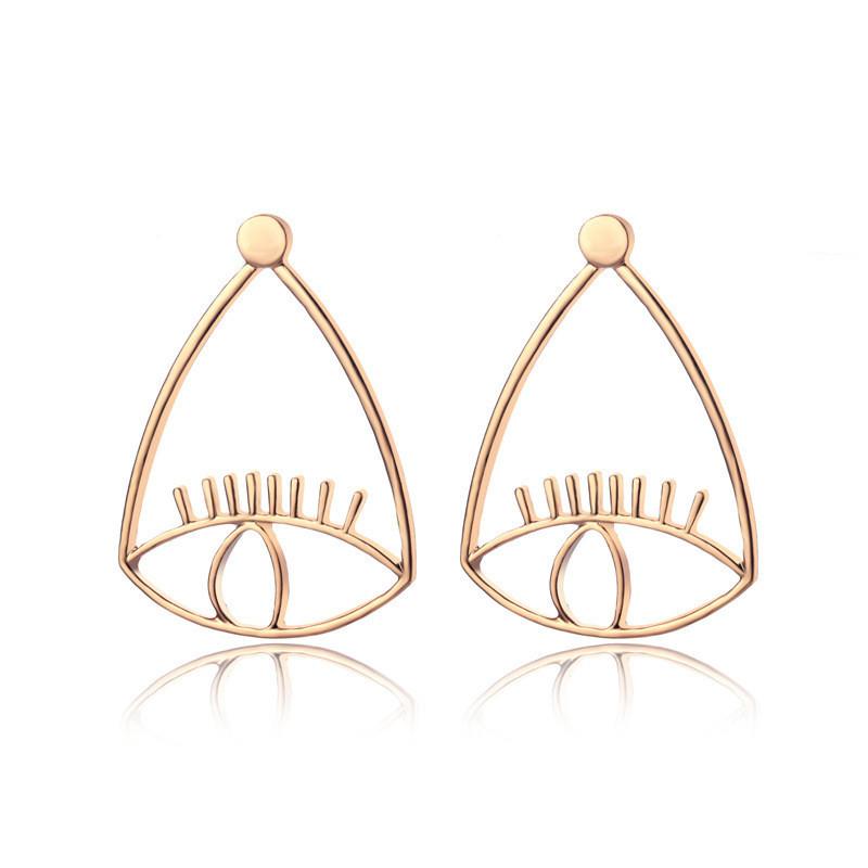 New Geometric Eye Earrings Minimalist Alloy Jewelry For Women Fashionable