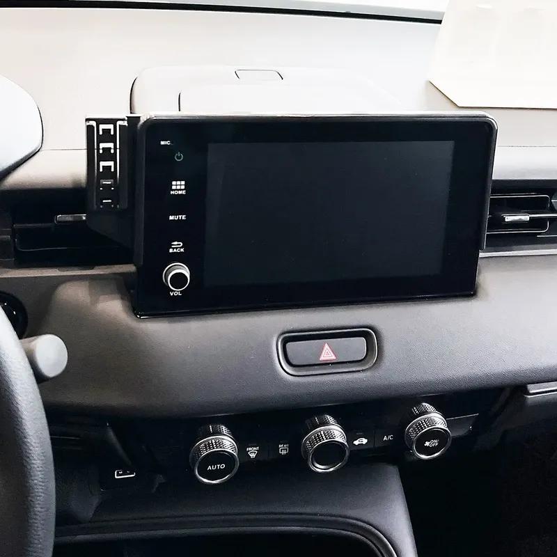Dla Honda HRV 2024 Panel Ekranu 9" Stała Podstawa Uchwyt na Telefon Samochodowy Uchwyt na Telefon Komórkowy Bezprzewodowe Ładowanie Telefonu Samochodowego Uchwyt Grawitacyjny
