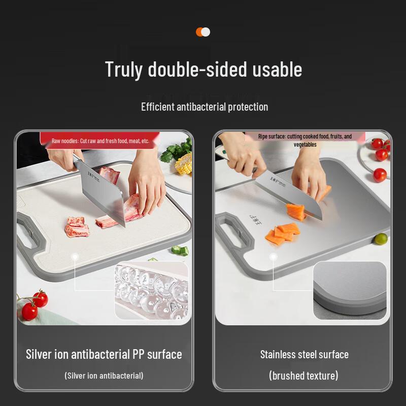 Double-Sided 304 Stainless Steel Cutting Board