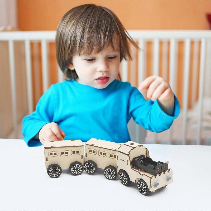 Puzzle Eksperyment Naukowy Rękodzieło Technologia Mały Pociąg Sprzęt Edukacyjny Pakiet Materiałów Zestawy do Zabawy