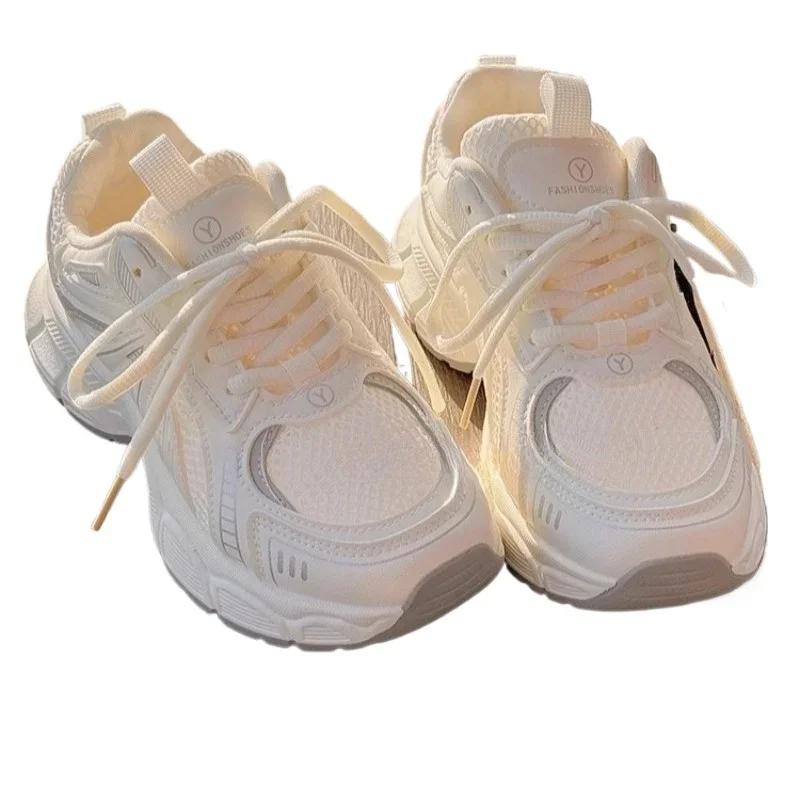 Fashion Platform Women's Sports Shoes 2025 Hot Sale Ladies Shoes Lace-up Woman Sneakers Fashion Mesh Outdoor Breathable Casual Sneaker