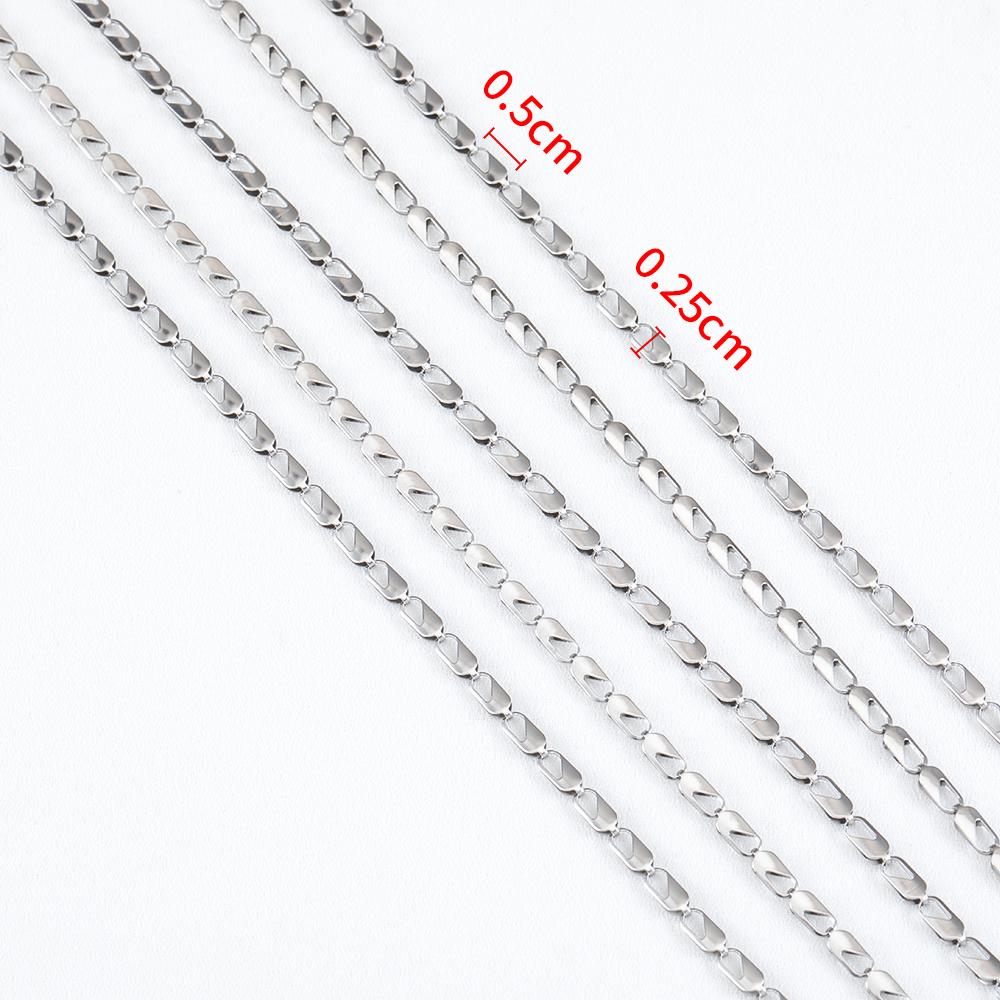 

1Meter Stainless Steel Steel Color Chain DIY Necklaces Jewelry Making Rolo Cable Link Curb Thick Chain Man Bracelets Accessories