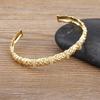 Nidin Hot Fashion Gold Plated Open Bangle Jewelry for Woman Shine Zircon Charm Adjustable Bracelet Party Wedding Brand Gift