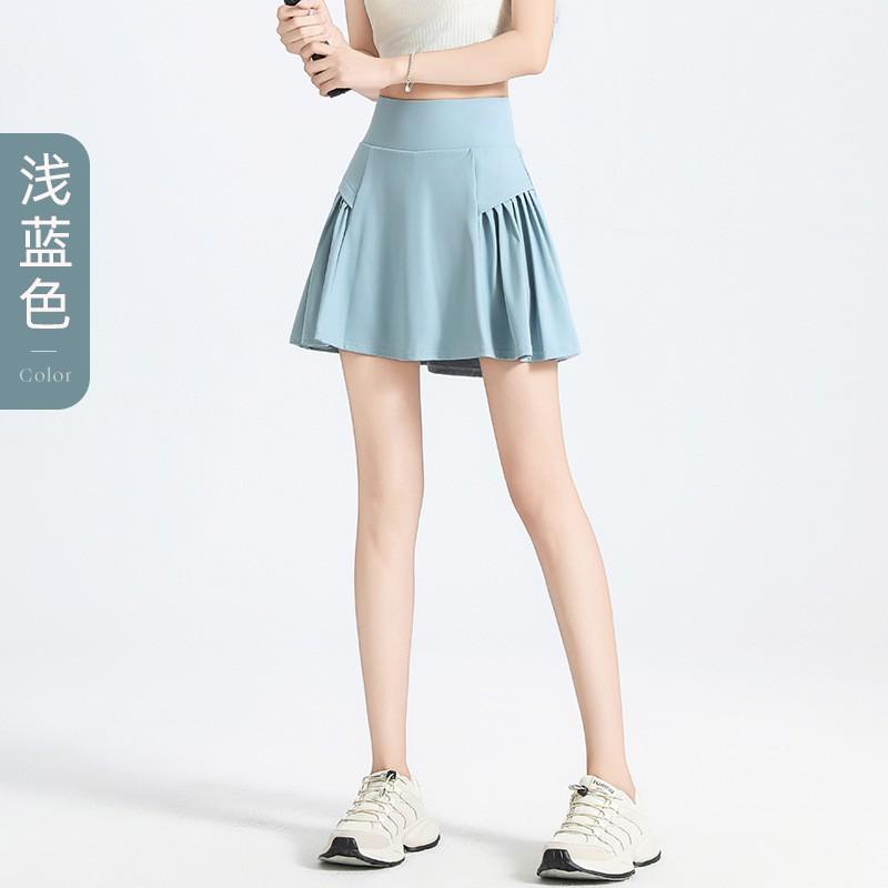 

Anti-exposure Fake Two-piece Summer High-waist Sports Skirt Women s Slim Five-cent Pants Yoga Dance Fitness M