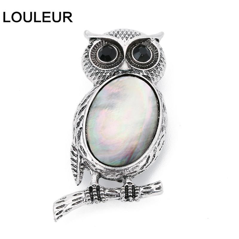 

New Lovely Animal Owl Brooches for Women Men Natural Tiger Eye Stone Cabochons Pins Brooch Party Jewelry Accessories Gift