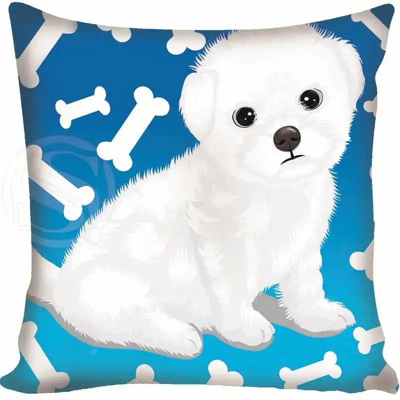 Cartoon Funny Dog Schnauzer Fashion Style Square Pillowcase Zipper