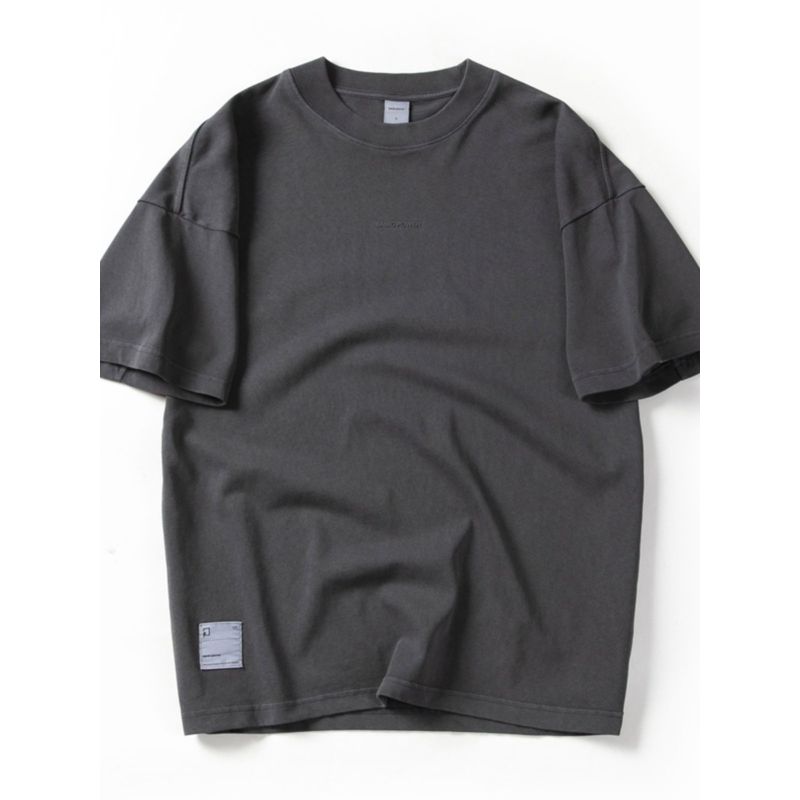 Cotton Men Short Sleeve T-Shirt Men's Summer 300G Heavy Weight Drop Shoulder Pure Cotton American Export Export Menswear T-shirt