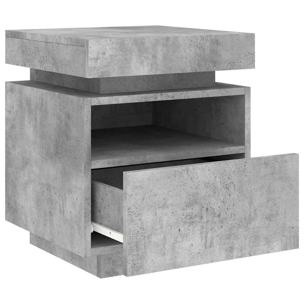 Vidaxl LED Nightstand, Concrete Grey, 40X39X48.5 Cm