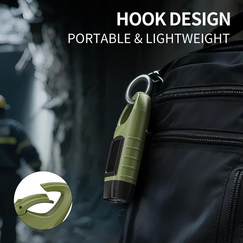 Solar Led Flashlights Portable Hand Cranked Dynamo Torch for Outdoor Riding Camping Power Hiking Long-range Emergency Lantern