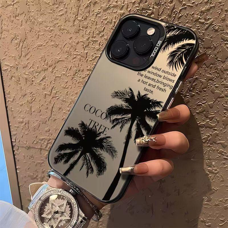 Summer Coconut Tree In English for Apple XR Modified 13Pro Ultimate Edition XRto14Pro Frosted Transparent English Coconut Tree