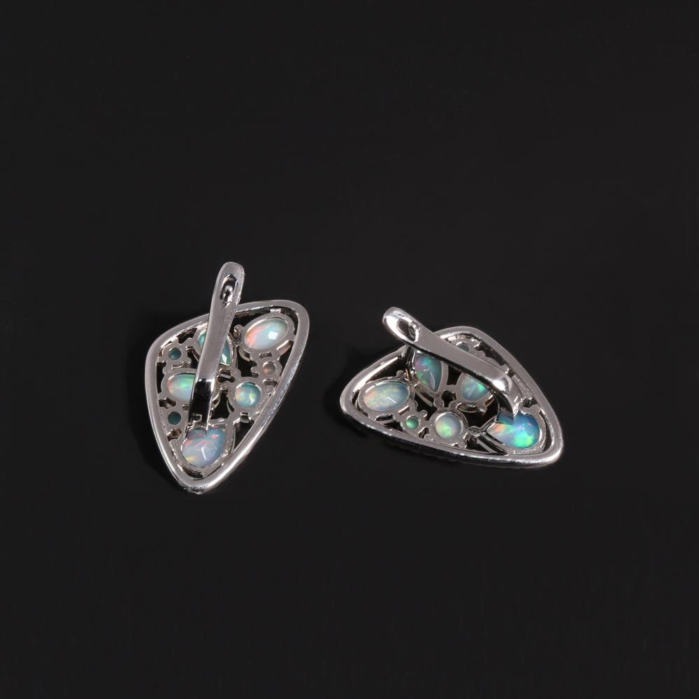 Cercei colorați, rari, piatră de naștere din octombrie, opal natural, cadou pentru aniversare și banchet pentru femei misterioși, eleganti, argint S925