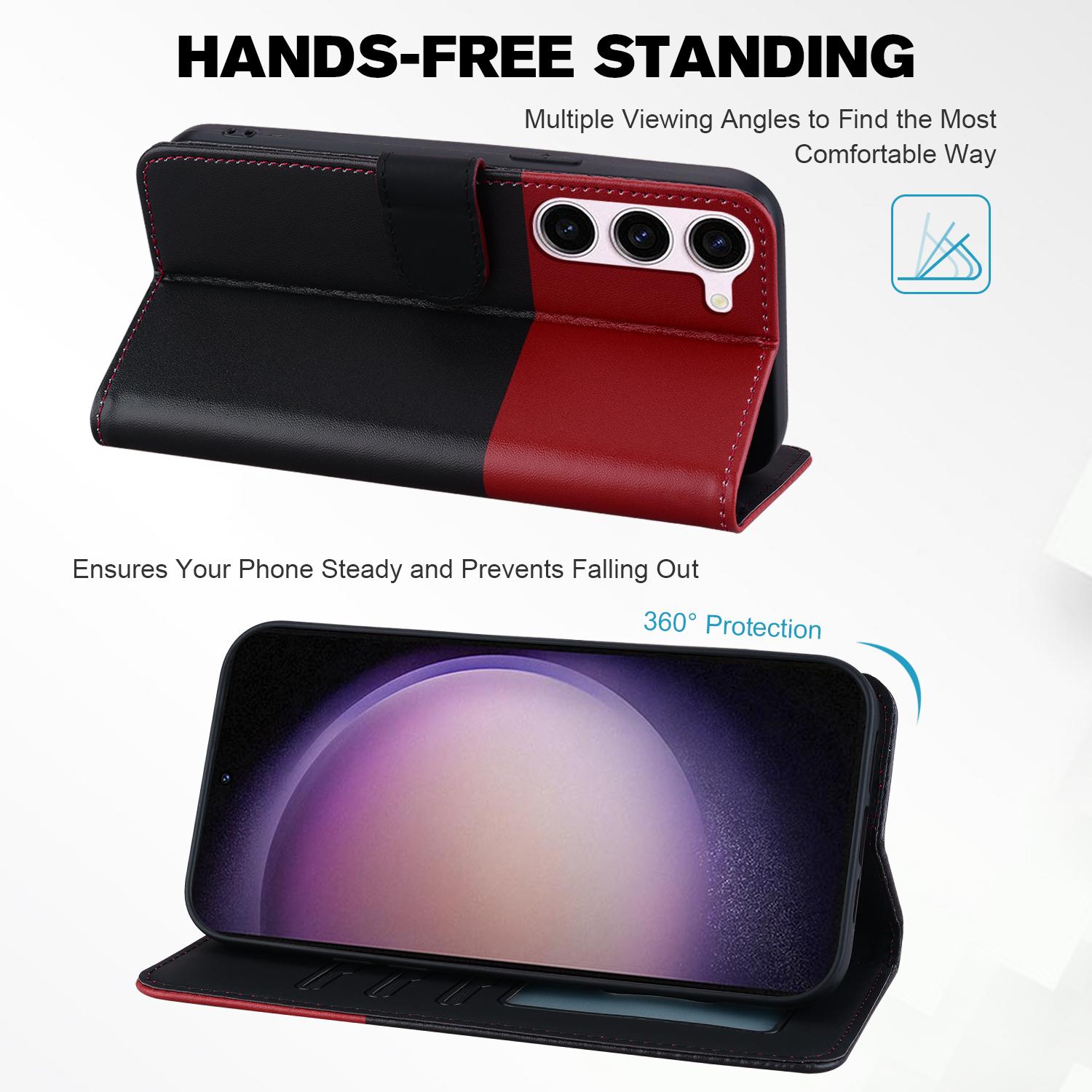 

Cartoon Pet Series for Samsung Galaxy S23 FE Shockproof Case Wallet Card Holder Phone Cover Black