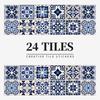 24 European Mandala Flower Tile Stickers: Waterproof, Self-Adhesive PVC for Kitchen & Bathroom Walls