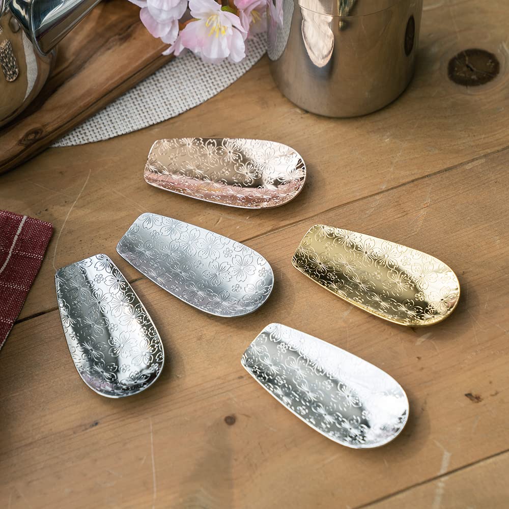 Aoyoshi Casual Product Stainless Steel Tea Strainer, Sakura Design, Pink Gold, 510854, Made in Japan, Cute and Elegant