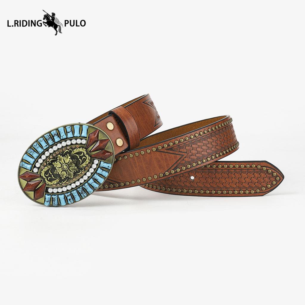 Bohemian Ethnic Style Belt Women's Fashion Retro Pattern Belt Men's High-end Women's Belt