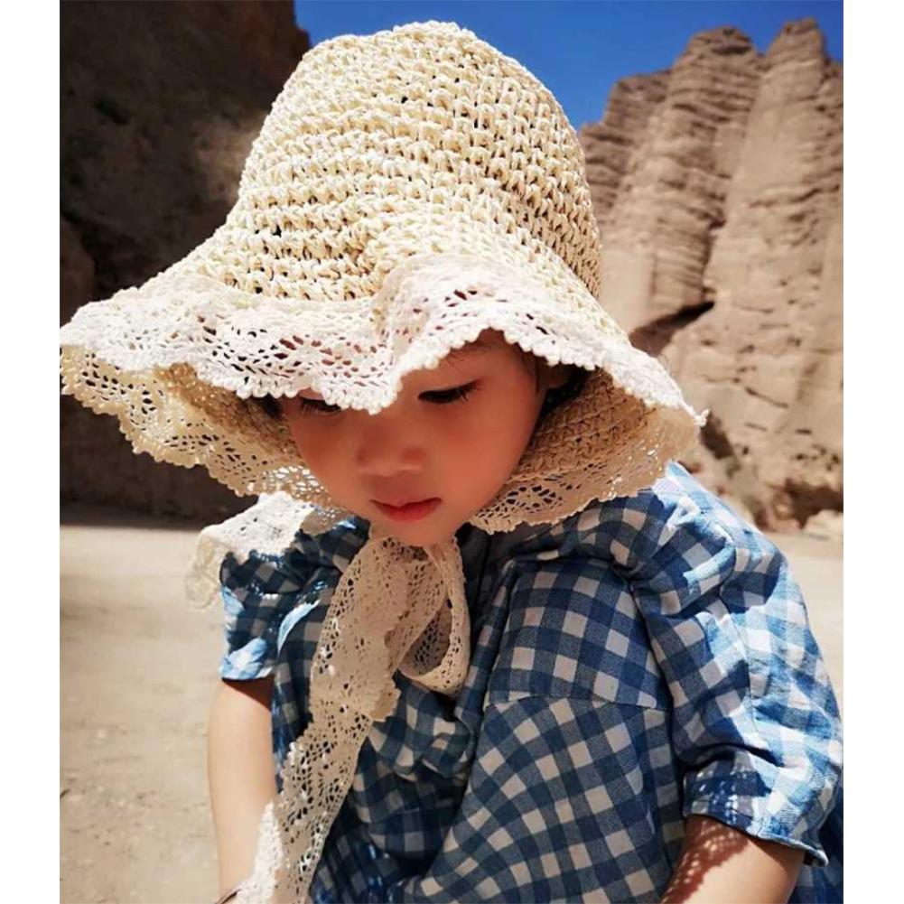 Children Girl Sweet Style Cute Breathable Straw Sunhat