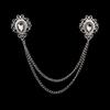 Fashion Gentleman Tassel Brooch For Men Suit Shirt Collar Crystal Cross Chain Lapel Pin Rhinestone Retro Wedding Accessories