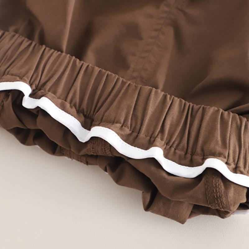 2Pcs/Set Baby Set Summer Tracksuits for Kids Baby Clothes  Solid Colour Pockets Turn-down Collar T-shirts And Shorts Children Suits