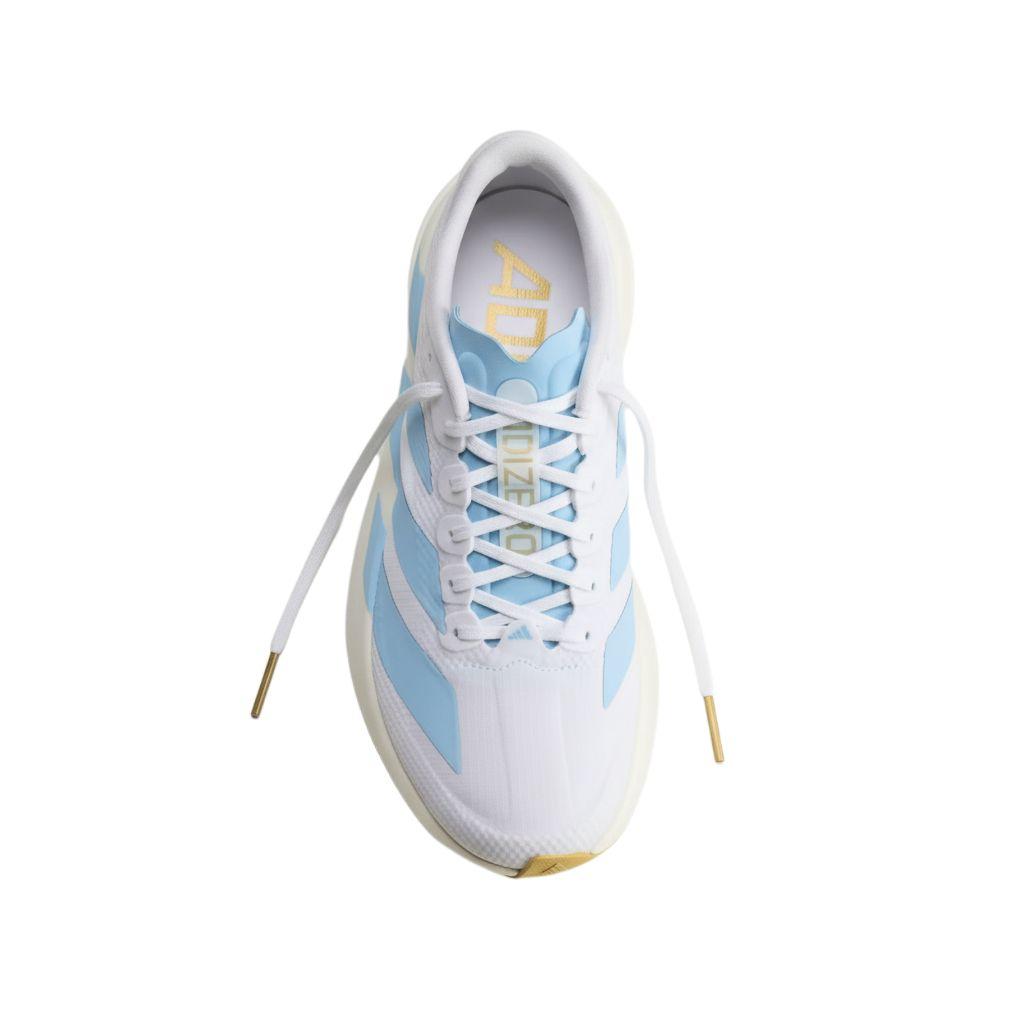 adidas Adizero Evo SL Cloud White Clear Blue Matte Gold Women Sneakers JQ4526
