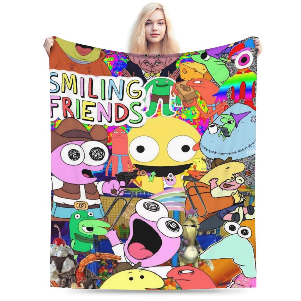 glep smiling friends Gift Blanket For Men Women Warm Cozy Fluffy  Throw Blankets for Bed 50x60 Inches Multiple Sizes