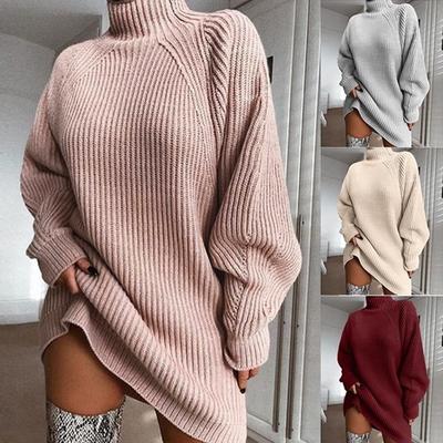 Neue Rollkragenpullover Frauen Strickwaren Unregelmäßige Lose Plus Größe Winter Herbst Warme Gestrickte Jumper Pullover Pullover für Damen