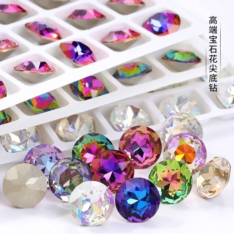 ZSY Round Circle Fancy Stones K9 Point Back Rhinestone Loose Beads Crystals Stone for DIY Crafts