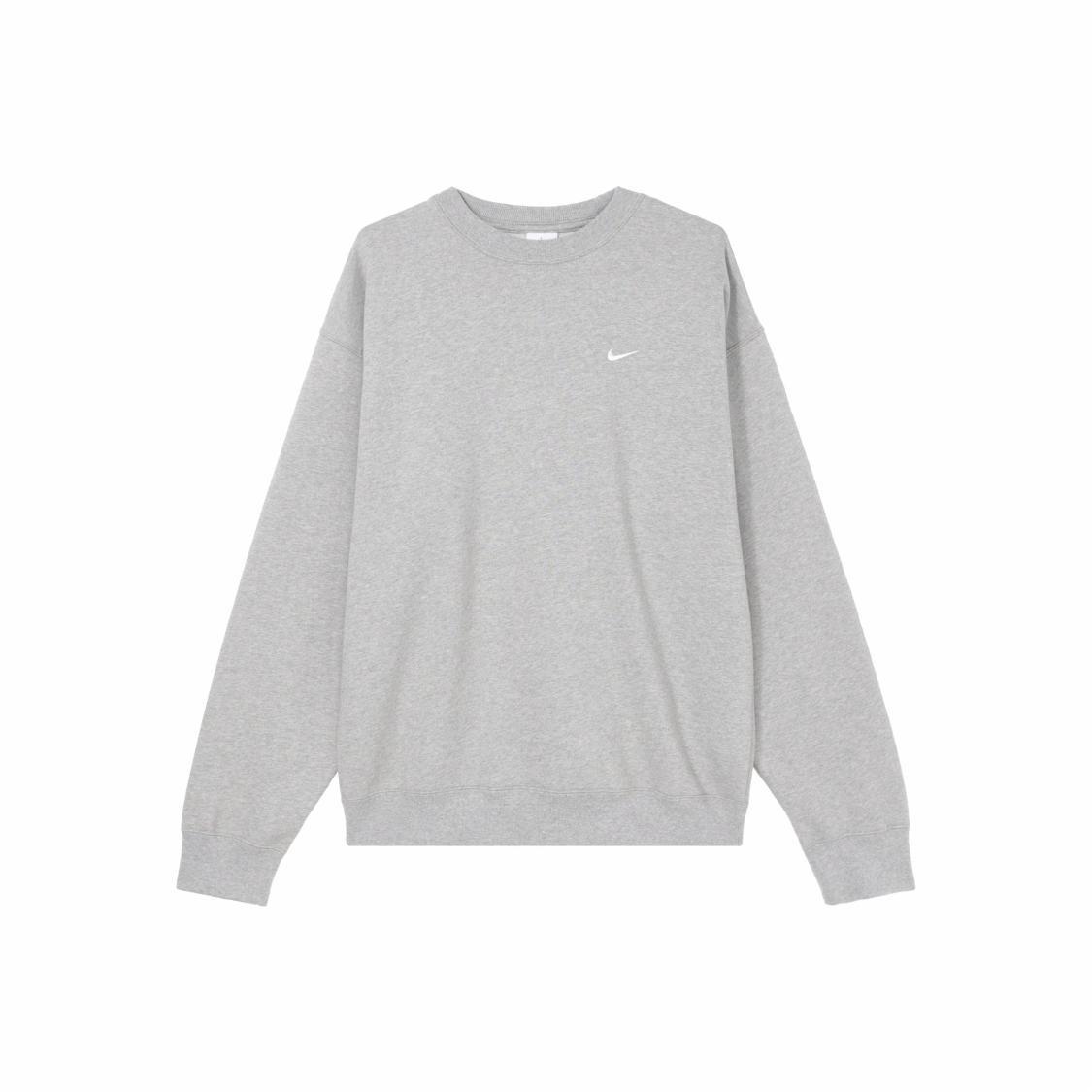 Nike Solid Color Logo Crewneck Sweatshirt for Men Gray L