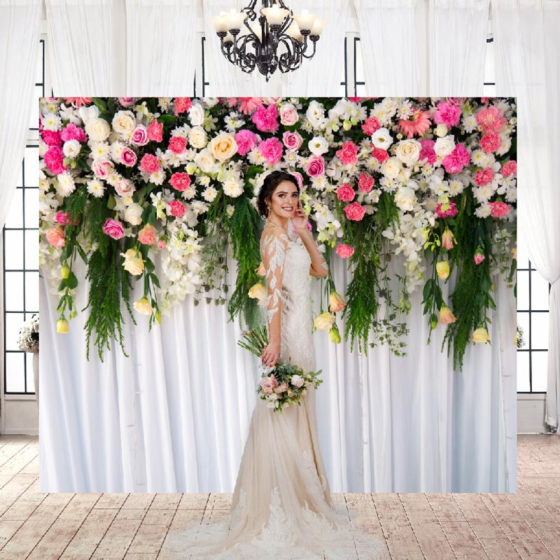 Fundaluri de perete cu flori de trandafir Nuntă Zi de naștere Fundal de petrecere cu temă florală