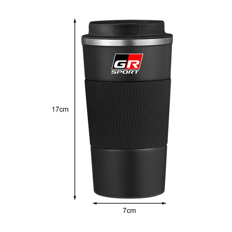 Stainless Steel GR Gazoo Racing Emblem Coffee Thermos Bottle Thermal Mug For Toyota Rav4 Corolla Camry Aqua Yaris Cross Auris