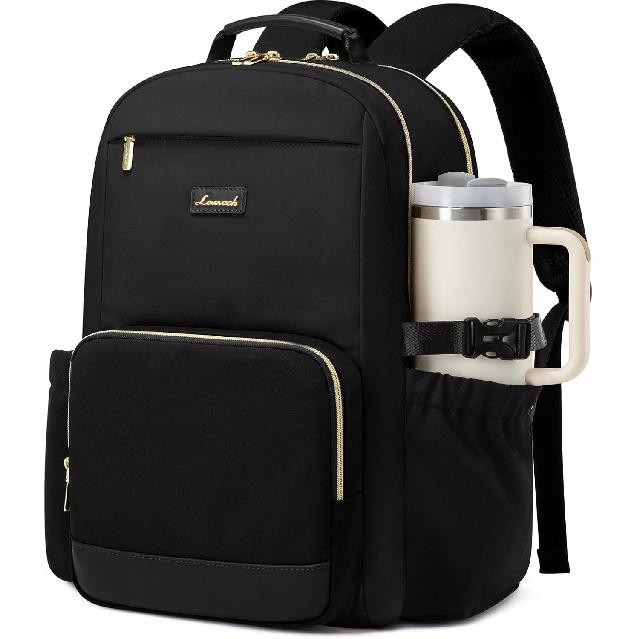LOVEVOOK Laptop Backpack for Women with Pouch Pocket for Large Capacity Cup,15.6 Inch Laptop Computer Bag Travel Backpack Purse,Waterproof Work