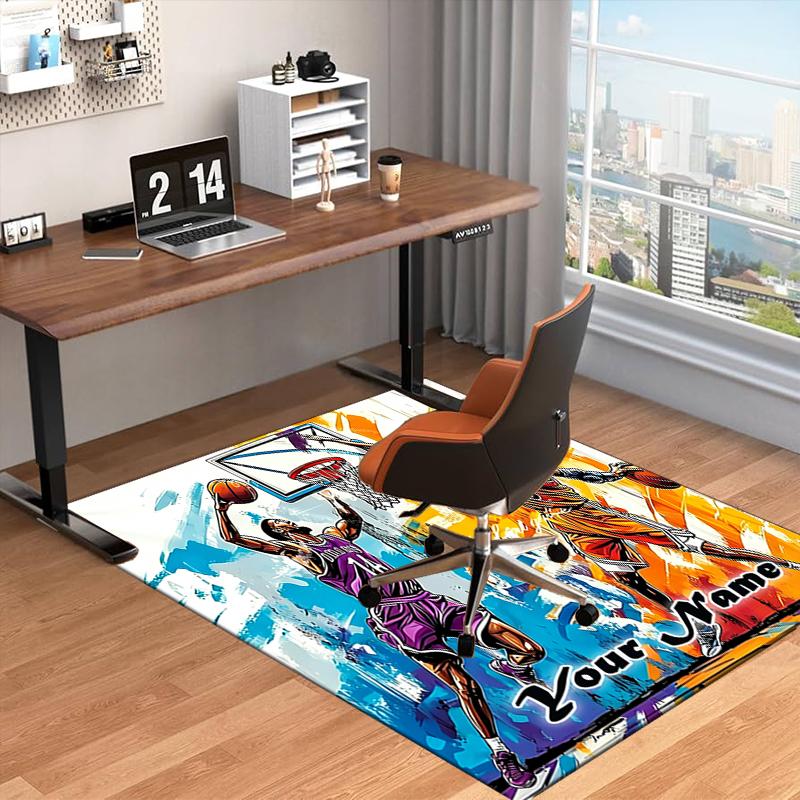 1pz Tappetino Personalizzato con Nome Pallacanestro Tema Energia Ideale per Soggiorno, Sale Giochi, Ufficio, Camera da Letto, Tappetino Design Giocoso139