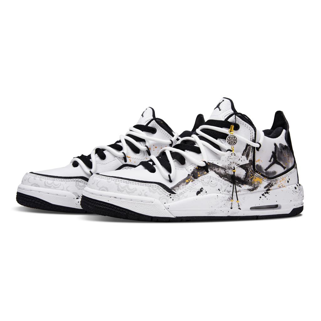 Jordan Courtside 23 Comfortable Synthetic Leather Mid Top Basketball Shoes Unisex White AR1000-100(team1332-)