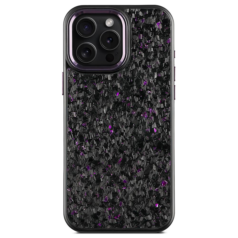 For iPhone 16 Pro Magnetic Case Forged Texture Aramid Fiber+TPU Phone Cover with Metal Lens Frame