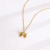 Adjustable Necklace Titaniums Steel Necklace Bead Chain Necklace Bowknot Pendant Necklace Suitable for Various Occasion