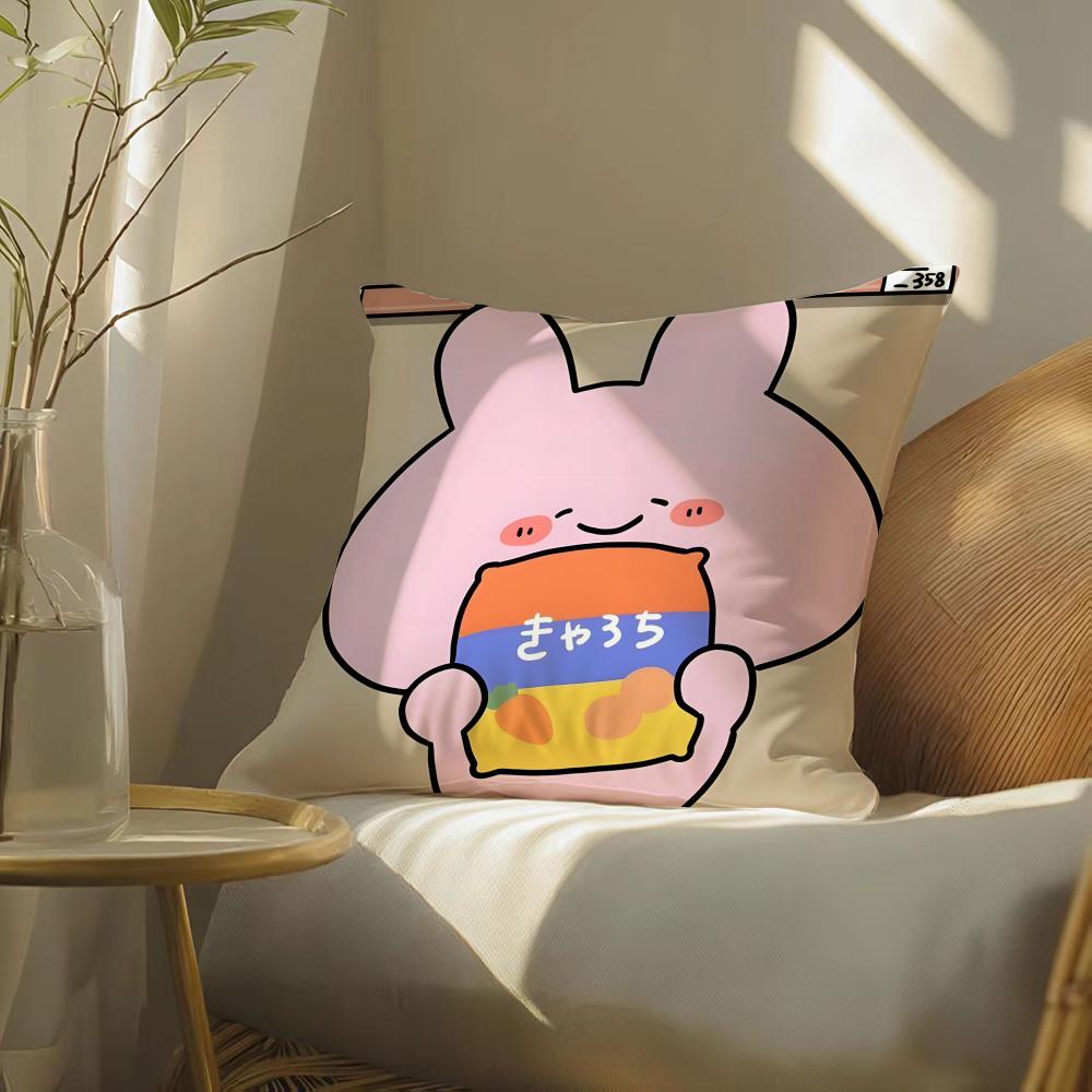 Cartoon AAsamimichan Cute Bunny Singer Pillow Case Pattern Printed Pillowcase For Living Room Sofa Cushion Cover