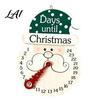 Holiday Countdown Sign Christmas Calendar Reusable Days Until Door Hanging Sign Wooden Vintage Round Wreath Hanger for Wall Decor Interactive
