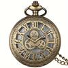 Vintage Hollow Steampunk Gear Design Quartz Pocket Watch with Necklace Pendant, World-Time Feature, Pointer Display Pocket Watch