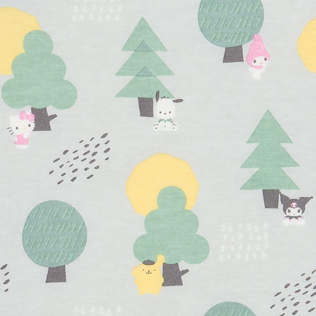 Sanrio Baby Organic Sanrio 23cm Wide x Deep x 23cm Baby 306592 Skin-Friendly Handkerchief, Forest, Characters, Cotton, Approx. 0.2cm High, Gift,