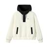 White Minimalist Fashion Casual Color Block Versatile Hoodie Women Hoodies F11W543206FWT