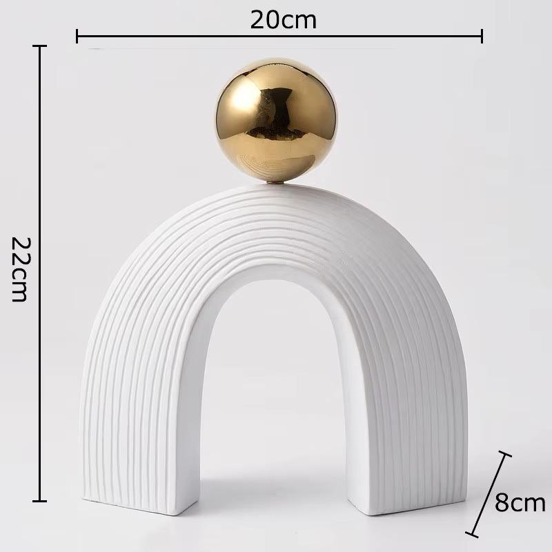 Modern Arch Sculpture, Nordic Abstract Art Figurine, Light Luxury Resin Statue for Living Room, Desktop & Office Shelf Decor