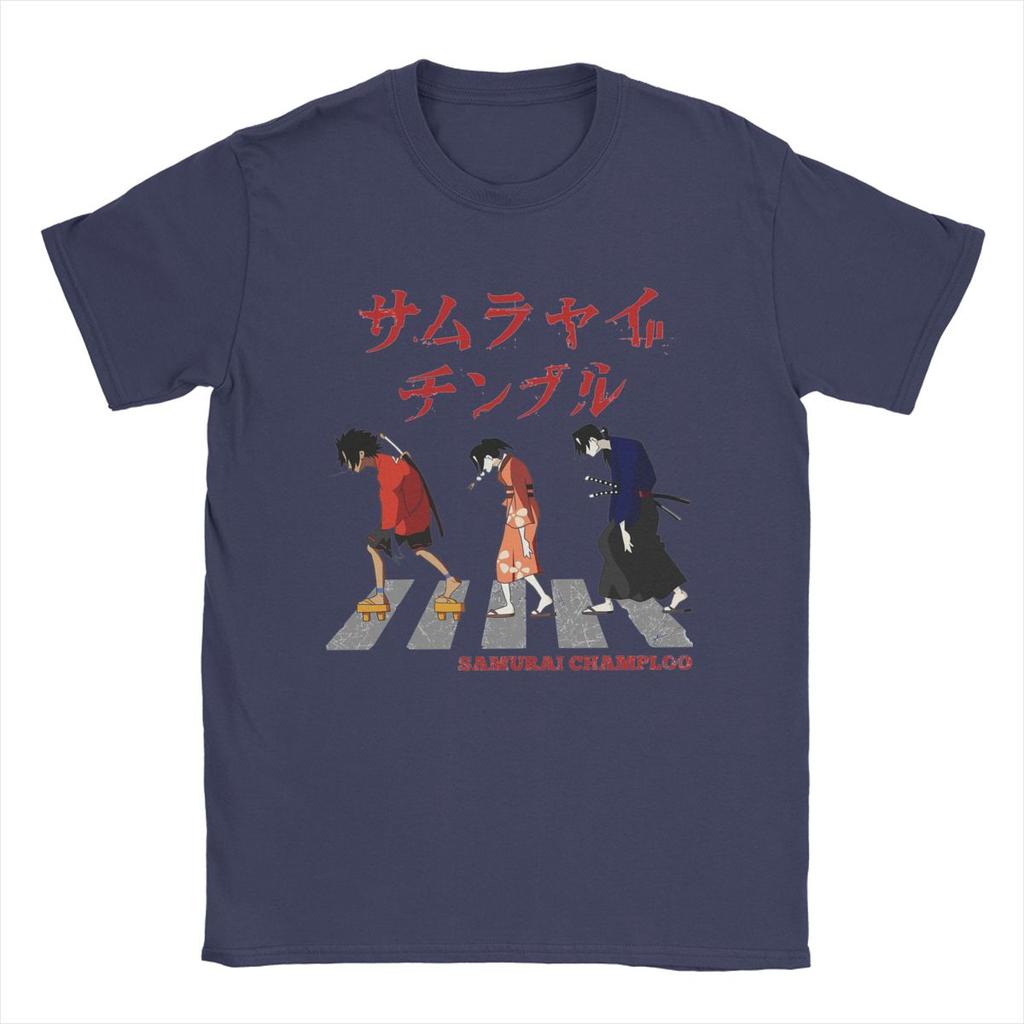 Samurai Champloo Walking Fuu Mugen Jin T Shirts Men Pure Cotton Funny T-Shirts Round Neck Tees Short Sleeve Clothes Printed
